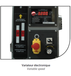 TOUR A BOIS ELECTRONIQUE  1200mm AVEC PIETEMENT EN FONTE TAB120