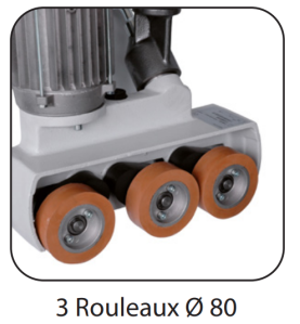 ENTRAINEUR MONOPHASE 3 ROULEAUX D.80mm BRAS DE 610mm