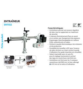 ENTRAINEUR MONOPHASE 3 ROULEAUX D.80mm BRAS DE 610mm