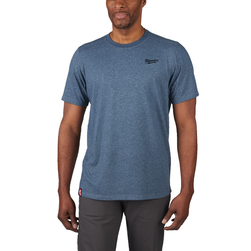 T-SHIRT HYBRID MANCHES-COURTES BLEU - TAILLE (XL).