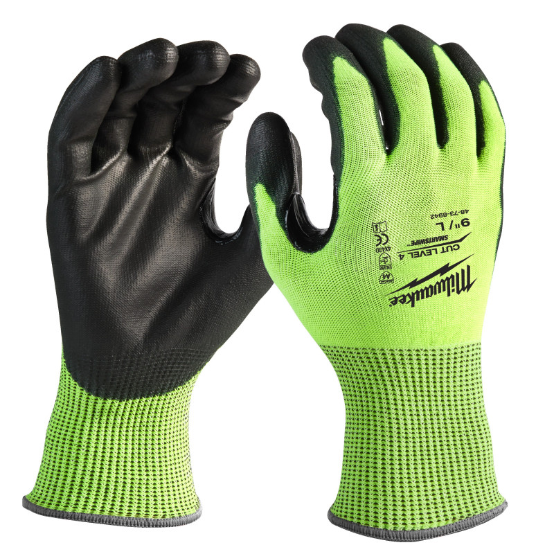 GANTS HAUTE VISIBILITÉ & ANTI-COUPURE NIVEAU 4/D - M/8-1PC