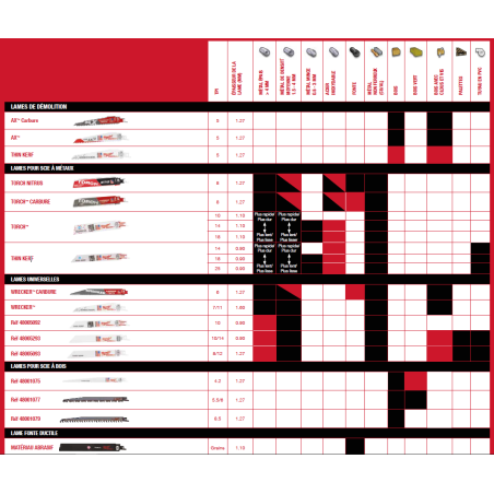 SET 10 LAMES DE SCIES SABRES (X1)