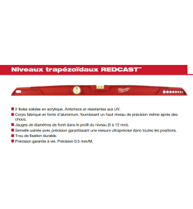 NIVEAU TRAPÉZOÏDAL REDCAST 80 CM