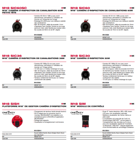 M18 SIC30 - Caméra d’inspection de canalisation 30 m, 18V, sans batterie