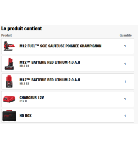 M12 FJS-422X​ - Scie sauteuse FUEL 12V, 4Ah, 2Ah