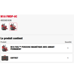 M18 FMDP-0C - Perceuse Magnétique FUEL 18V / 2 Vitesses / Profondeur max 50mm, sans batterie