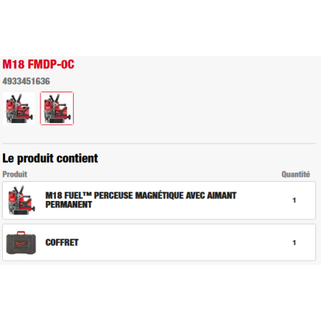 M18 FMDP-0C - Perceuse Magnétique FUEL 18V / 2 Vitesses / Profondeur max 50mm, sans batterie