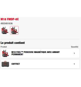 M18 FMDP-0C - Perceuse Magnétique FUEL 18V / 2 Vitesses / Profondeur max 50mm, sans batterie