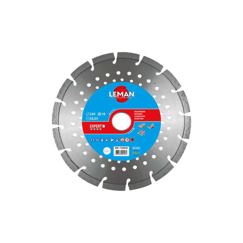 Disque Diamant Segments 125X22.2 Ht10 Multimatériaux ref 720125 Leman