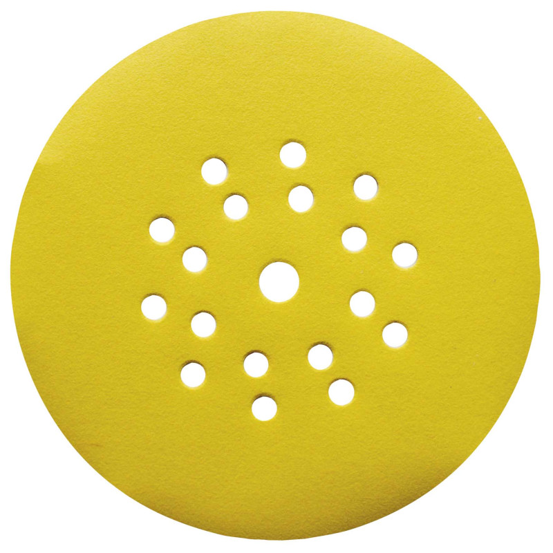 Disque Auto-Agrippant 18+1 Trous D225 Gr150 Corindon Jaune  ref 4423015 Leman