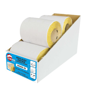 Vente de ROULEAU PAPIER 115 mm X 5 ml GR 40 CORINDON JAUNE Leman, numéro 7710 / mn_11605.040 à 9,16 €HT soit 10,99 €TTC. 