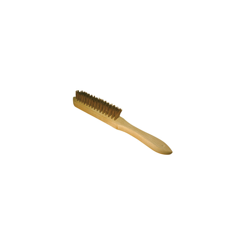 Brosse Manche Bois 295X145X25 Fil 0,30 Laiton Dr Manuelle ref 720.294 Leman