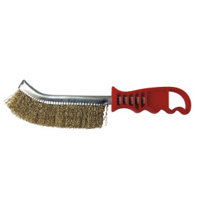 Vente de BROSSE MANUELLE DEMI-LUNE 265x140x25 FIL 0.30 acier laitonné Leman, numéro 9389 / mn_740.216 à 3,33 €HT soit 3,99 €TTC.