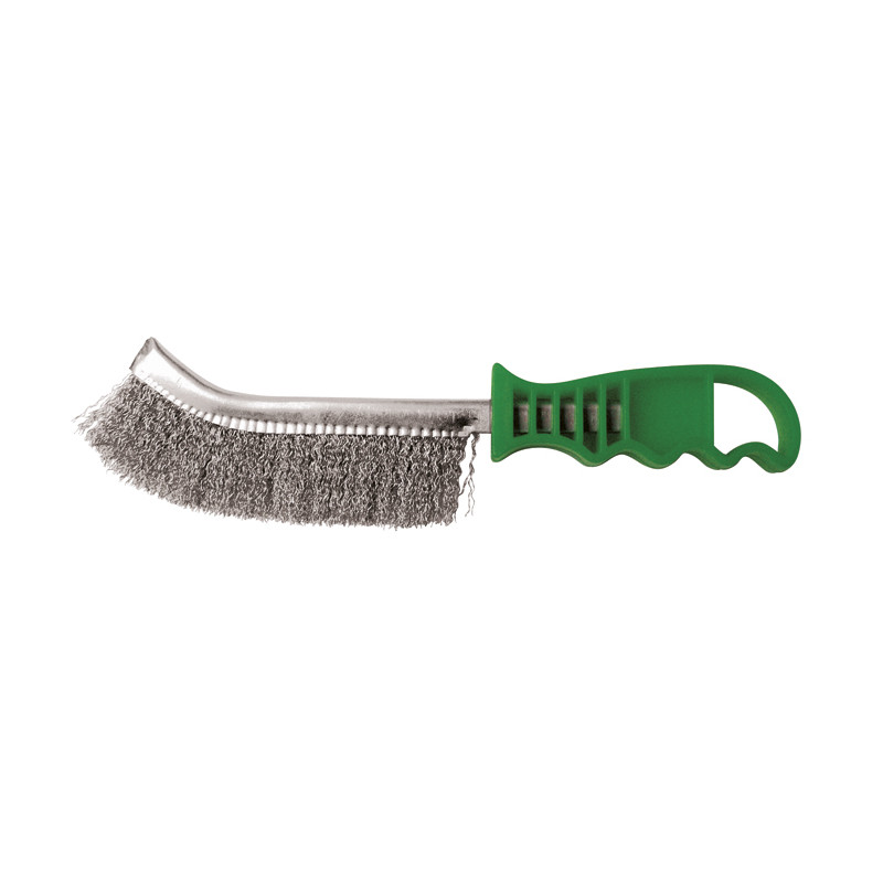 Brosse Demi-Lune 265X140X25 Fil 0.30 Inox Ondule Manuelle ref 740.236 Leman