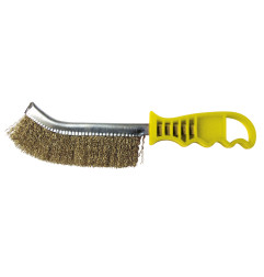 Vente de BROSSE MANUELLE DEMI-LUNE 265x140x25 FIL 0.30  LAITON ondulé Leman, numéro 9392 / mn_740.246 à 6,24 €HT soit 7,49 €TTC.