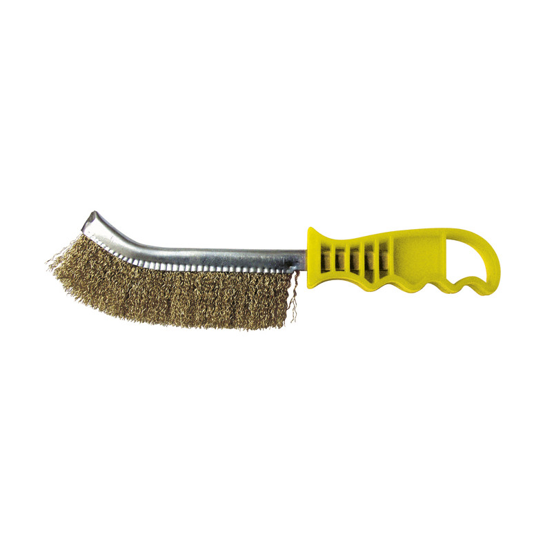 Brosse Demi-Lune 265X140X25 Fil 0.30 Laiton Ondule Manuelle ref 740.246 Leman