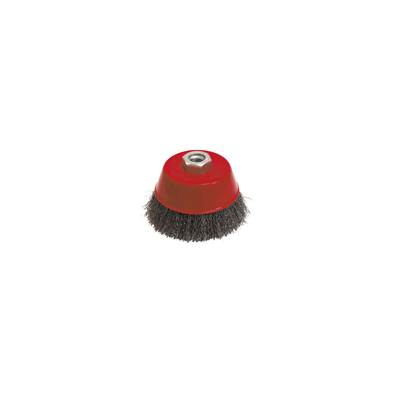 Brosse Conique D.60 M14 Fil 0.30 Acier Ondule  ref 540.060 Leman