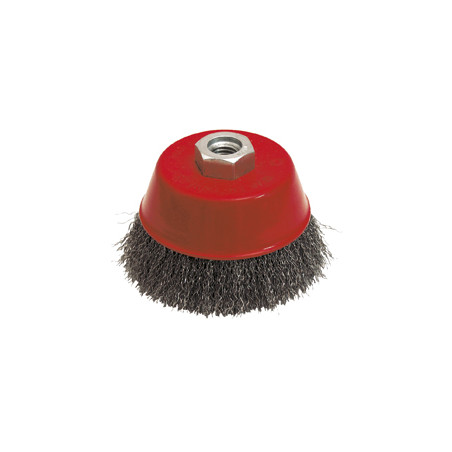 Brosse Conique D.125 M14 Fil 0.30 Acier Ondule  ref 540.125V Leman