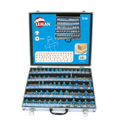 Vente de COFFRET 66 Méches de défonceuse carbure assorties Queue 8 mm Leman, numéro 9526 / mn_428.700.66 à 160,41 €HT soit 192,4