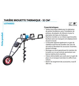 Tariere Brouette Thermique 52Cc ref LOTAR053 Leman