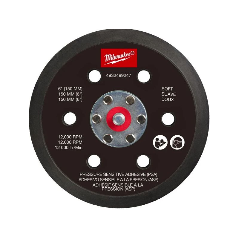 M12 FROSBPHP150 - Plateau de ponçage pour polisseuse M12 FUEL 150 mm - Rigide avec adhésif sensible à la pression Milwaukee ref 