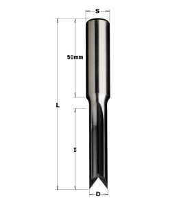 Vente de Mèches à coupes droites-gauches à mortaiser - D : 7 - l : 45 - L : 100 - S : 16 - Rotation : DROITE / GAUCHE CMT, numér