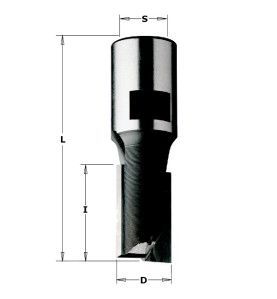 Vente de Mèches à défoncer pour défonceuses et mortaiseuses - D : 18 - l : 25 - L : 60 - S : M12x1 - Rotation : DROITE CMT, numé