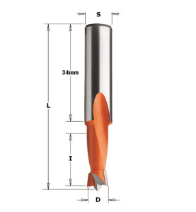 Vente de Mèches pour perceuses multi-broches - D : 5 - l : 18 - L : 57.5 - S : 10x34 - Rotation : GAUCHE CMT, numéro 2369 / cmt_