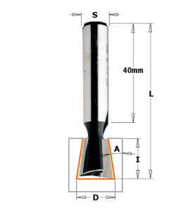 Vente de Fraise à queue d'aronde 9° - D : 14 - l : 16 - L : 60 - A : 9° - S : 10 - Rotation : DROITE CMT, numéro 2693 / cmt_5231