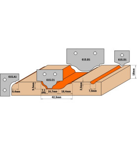 Vente de Corps des fraises pour portes en mdf - Pour CMT615200D - D :  - d2 :  - L :  - S :  - Rotation : CMT, numéro 2728 / cmt