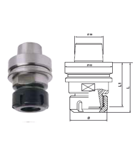 MANDRIN HSK 63 F PORTE PINCE ER32