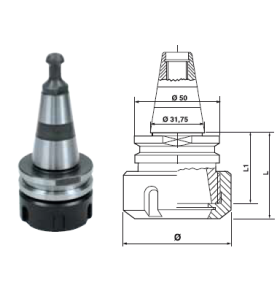 CONE ISO30 COURT PORTE PINCE ER.40