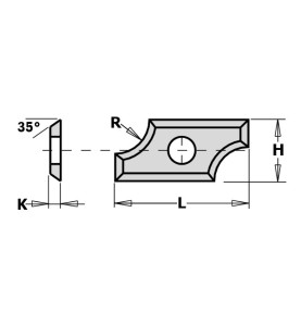 Vente de Plaquettes réversibles - 4 tranchants - F1730 - L : 19.5 - H : 9 - K : 1.5 - R : 2 - A : 35° CMT, numéro 2928 / cmt_790