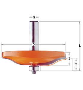 Vente de Fraises à plate-bande horizontale - Profil B3 - D : 47.6 - l : 9.5 - L : 58.1 - T1 : 12.7 - 15 - S : 12.7 - Rotation : 