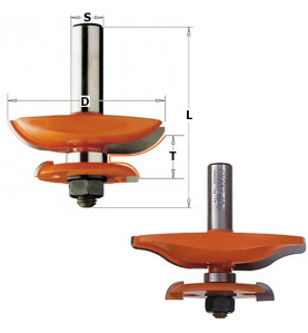 Vente de Fraise avec contre-profil pour portes - Profil A - D : 89 - T1 : 19-20.6 - L : 78.1 - S : 12.7 - Rotation : DROITE CMT,