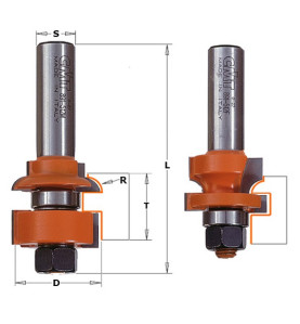 Vente de Jeux des fraises pour joints profil/contre-profil - D : 28.7 - T1 : 16 - 22 - R : 4.8 - L : 79.2 - S : 12.7 - Rotation 