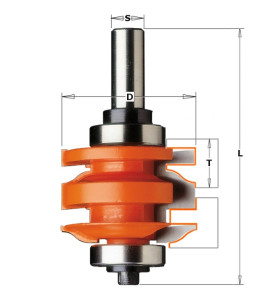 Vente de Jeux de fraises pour joints profil/contre-profil - Profil A - D : 50.87 - L : 96 - T1 : 18 - 22 - S : 12.7 - Rotation :