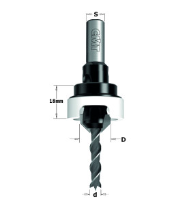 Foret de perçage d3 D12 S8 avec fraisoir 45°