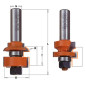 Jeux des fraises pour joints profil/contre-profil - D : 28.7 - T1 : 16 - 22 - R : 4.8 - L : 79.2 - S : 8 - Rotation : DROITE