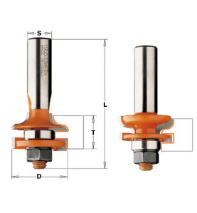 Vente de Jeux de fraises pour joints profil/contre-profil - D : 31.75 - T1 : 11 - 17.4 - L : 67 - S : 12 - Rotation : DROITE CMT