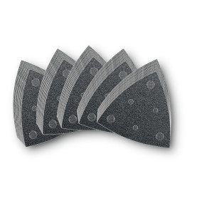 Vente de Set de feuilles abrasives triangulaires perforées - 10 x Grain 60, 80, 120, 180, 240 - Pack de 50 Référence 63717109035