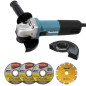 Meuleuse  Ø 125 mm 840 W ( kit d'accessoires) MAKITA 9558HNRGK1