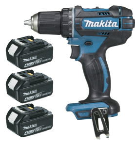 Perceuse visseuse 18 V Li-Ion 4 Ah Ø 13 mm (3 batteries) Makita ref DDF482RM3J