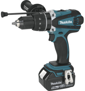 Perceuse visseuse à percussion 18 V Li-Ion 5 Ah Ø 13 mm  Makita ref DHP458RTJ