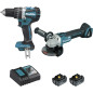 Ensemble de 2 machines 18 V Li-Ion 5 Ah  (DGA506 + DHP484) MAKITA DLX2210TJ1