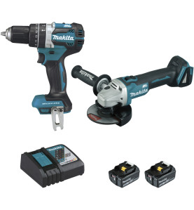 Ensemble de 2 machines 18 V Li-Ion 5 Ah  (DGA506 + DHP484) Makita ref DLX2210TJ1