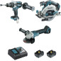 Ensemble de 3 machines 18 V Li-Ion 5 Ah  (DHP481 + DGA506 + DHS680) MAKITA DLX3095PTJ