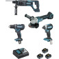 Ensemble de 4 machines 18 V Li-Ion 5 Ah  (DGA504 + DDF482 + DHR241 + DTD153) MAKITA DLX4080TX1