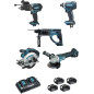 Ensemble de 5 machines 18 V Li-Ion 5 Ah  (DHP458 + DTD152 + DGA504 + DHR202 + DSS610) MAKITA DLX5039PTJ