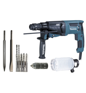 Perfo-burineur SDS-Plus 800 W 26 mm (coffret alu + kit d'accessoires) Makita ref HR2631FTX4